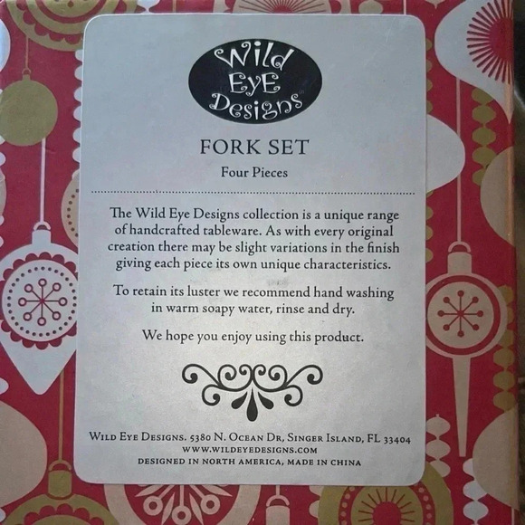 Wild Eye Design Cocktail Christmas Stainless Forks Handcrafted Beaded 3 Prong - Picture 8 of 10